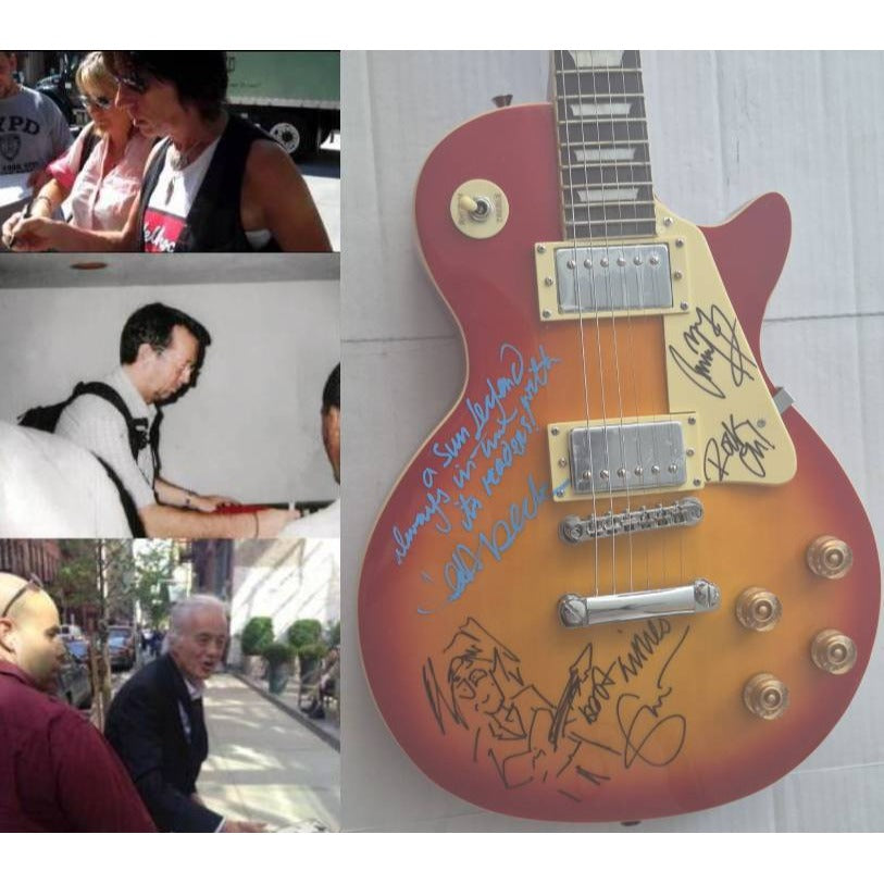 The  Yardbirds Jimmy Page Eric Clapton & Jeff Beck vintage cherry Les Paul Electric Guitar signed with proof..