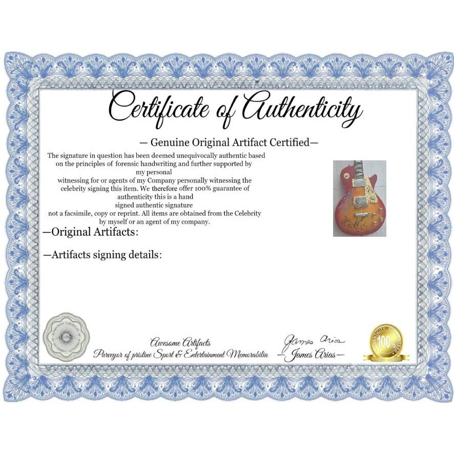 The  Yardbirds Jimmy Page Eric Clapton & Jeff Beck vintage cherry Les Paul Electric Guitar signed with proof..