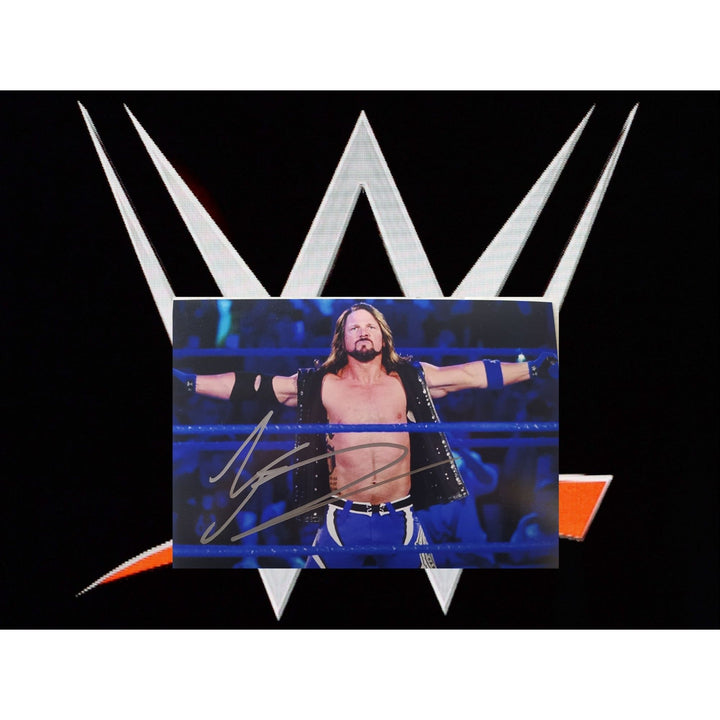 WWE Wrestling Legend "A.J. Styles" signed 5x7 photo with proof Awesome Artifacts