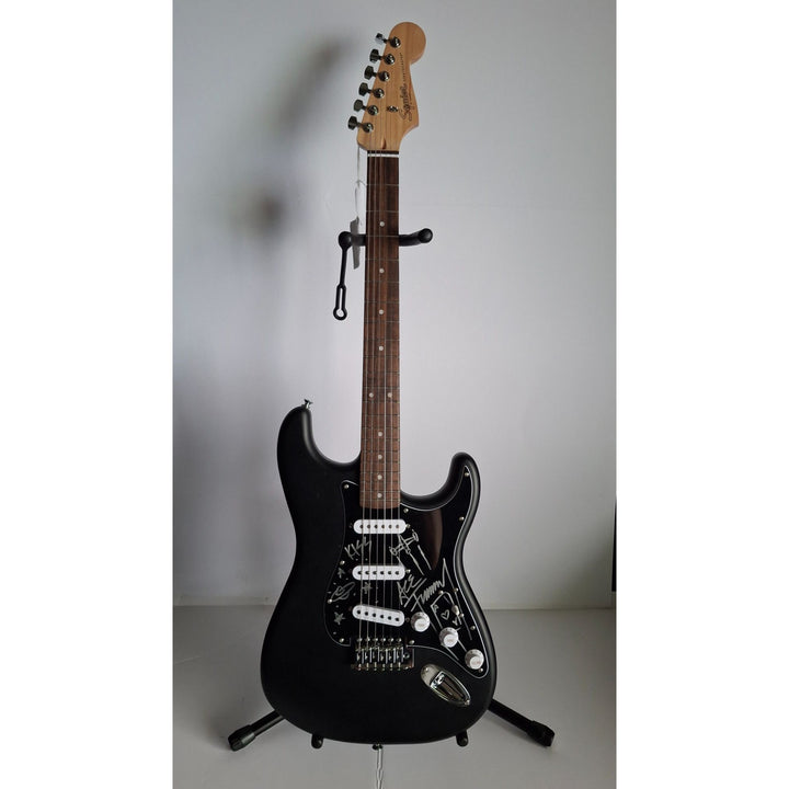 Ace Frehley legendary Kiss guitarist signed with scetch Fender Stratocaster Squier electric guitar signed with proof