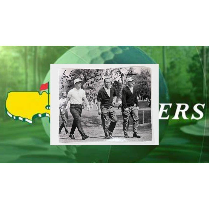 Jack Nicklaus Arnold Palmer Gary Player 11x14 photo signed with proof