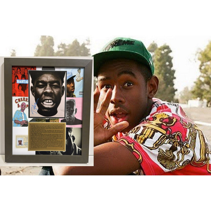 Tyler The Creator Tyler Gregory Okonma signed 8x10 photo with museum quality frame & proof 19x23