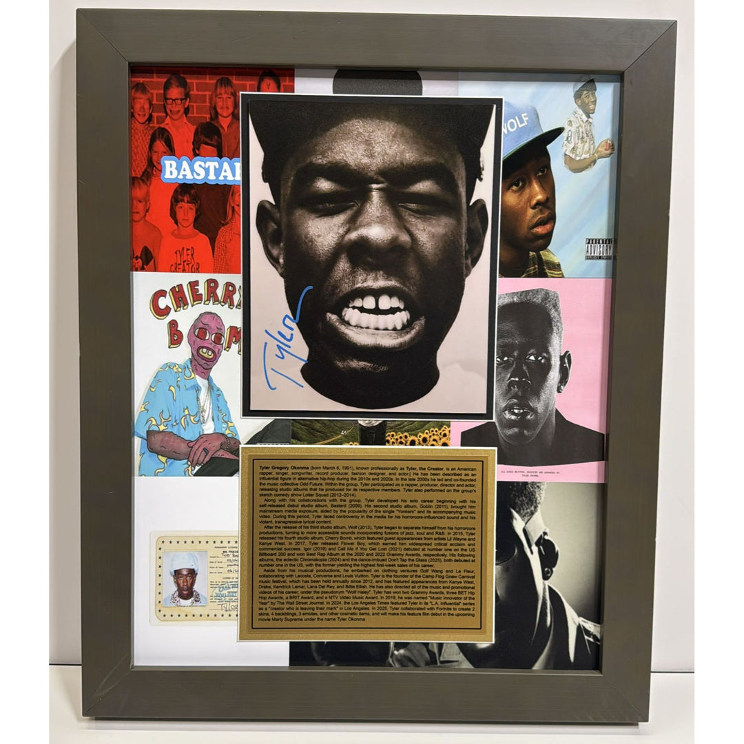 Tyler The Creator Tyler Gregory Okonma signed 8x10 photo with museum quality frame & proof 19x23