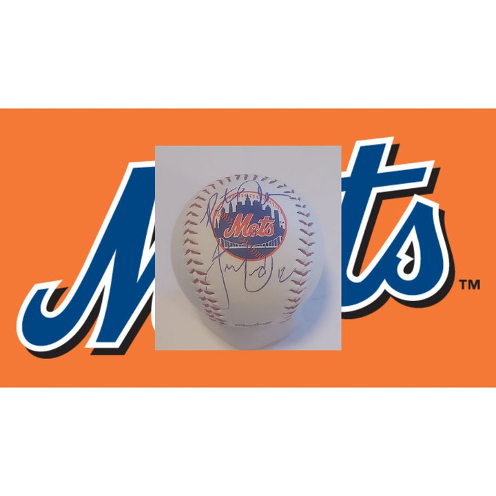 New York Mets Francisco Lindor and Pete Alonso Rawlings MLB baseball signed with proof