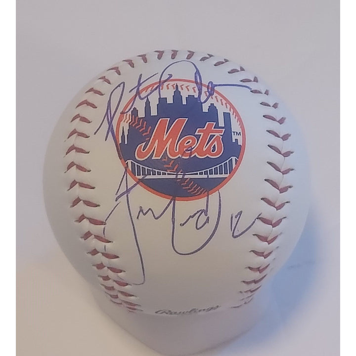 New York Mets Francisco Lindor and Pete Alonso Rawlings MLB baseball signed with proof