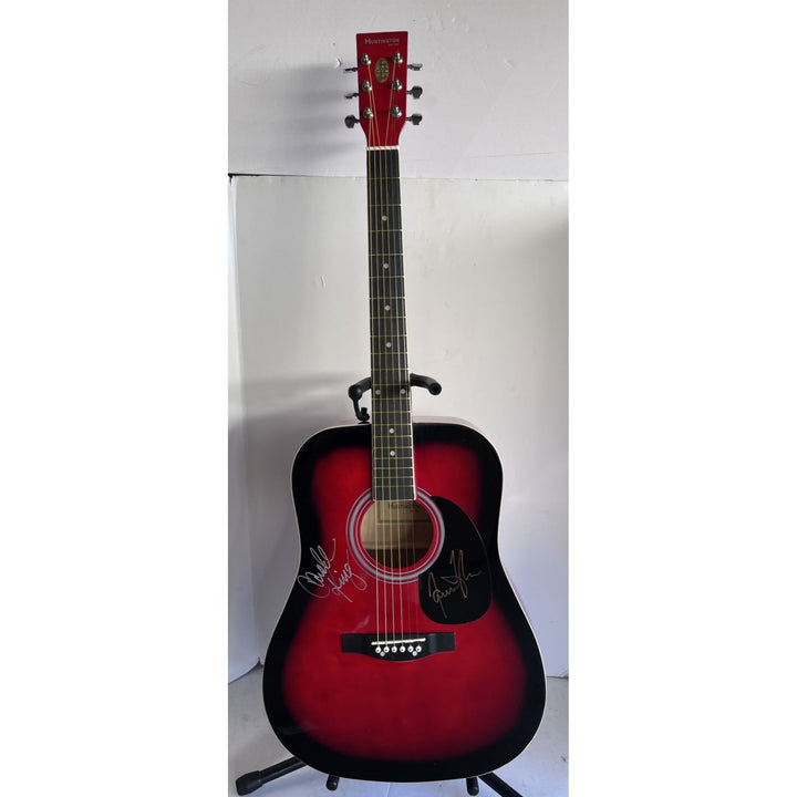 James Taylor and Carole King full size acoustic guitar signed with proof