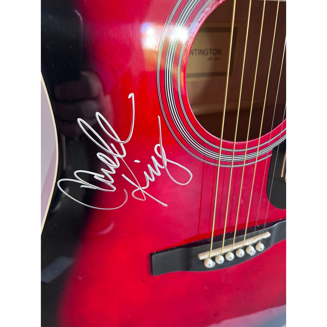 James Taylor and Carole King full size acoustic guitar signed with proof