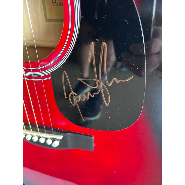 James Taylor and Carole King full size acoustic guitar signed with proof