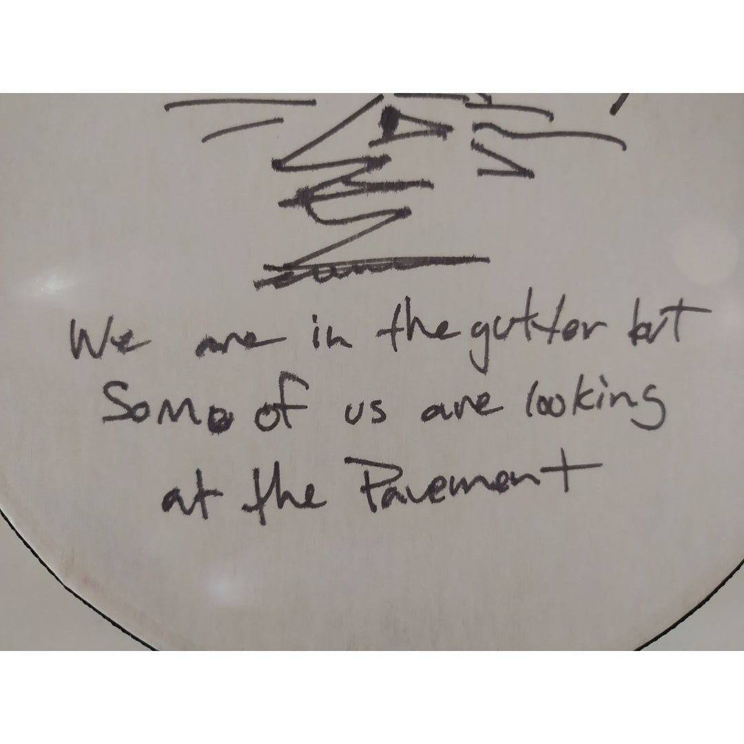 Patrick Morrissey lead singer of The Smiths signed with Sketch and inscription 14-in tambourine with proof