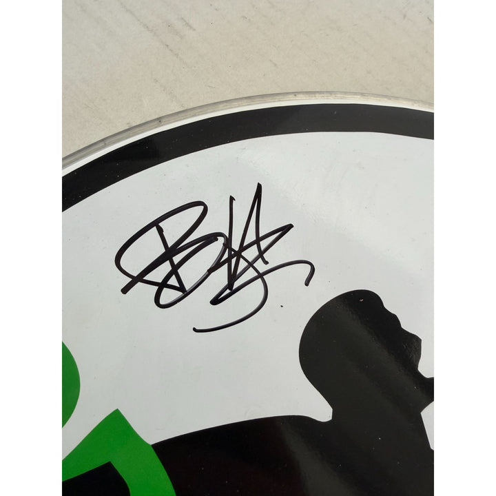 Green Day Billie Joe Armstrong Tré Cool 10-in one-of-a-kind drumhead signed with proof.