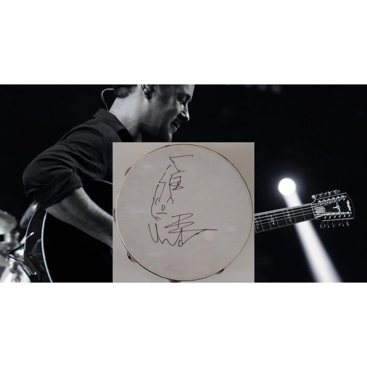 Dave Matthews signed with Sketch tambourine 14 in signed