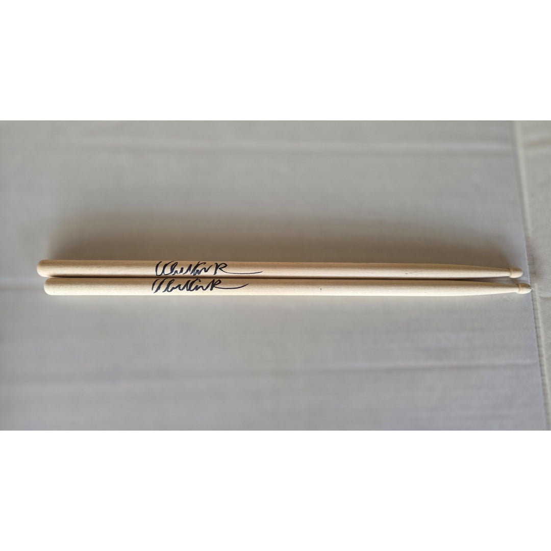 Alex Van Halen of Van Halen Drumsticks signed with proof.