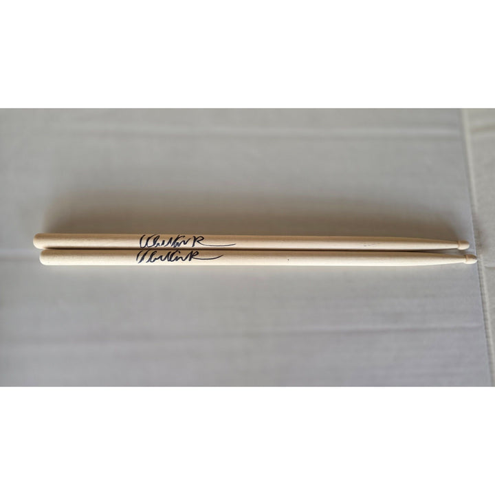 Alex Van Halen of Van Halen Drumsticks signed with proof.