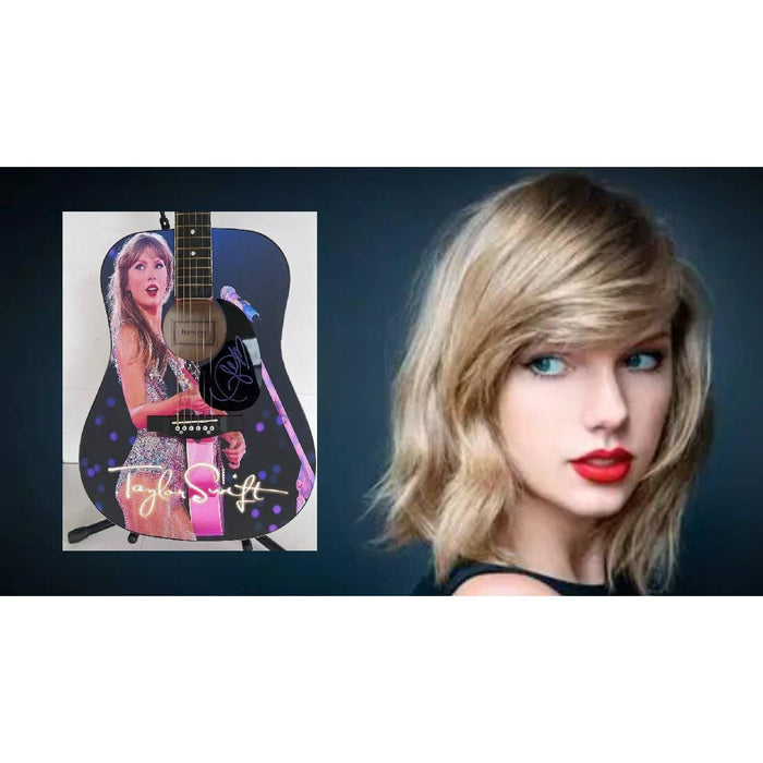 Taylor Swift  one of a kind full size acoustic guitar signed with poof
