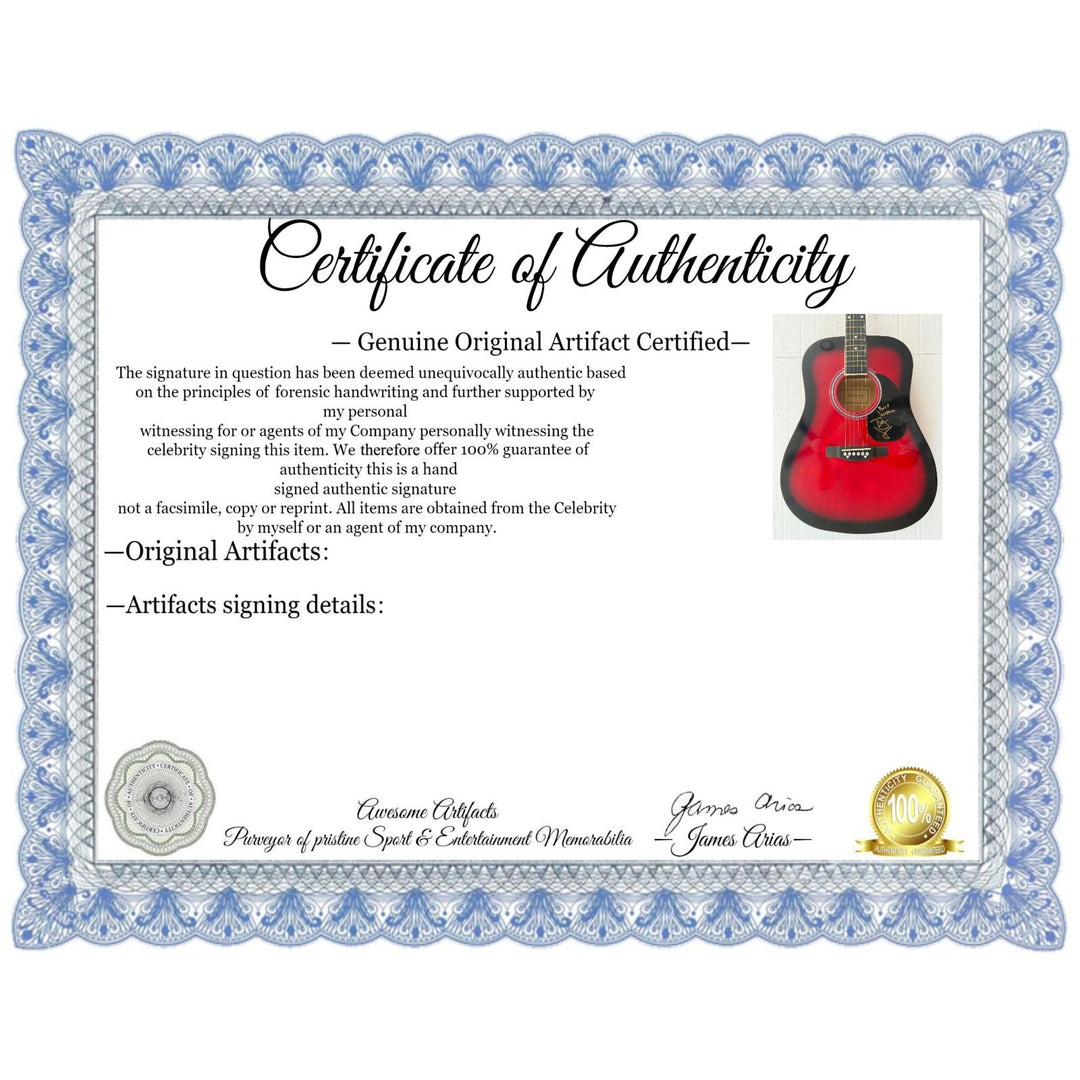 Tracy Chapman full size acoustic guitar signed.