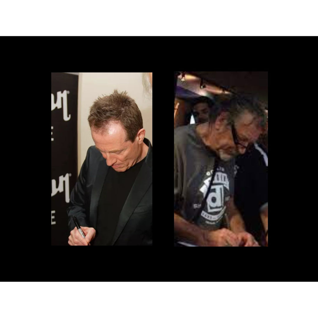 Led Zeppelin Jimmy Page, Robert Plant Jone Paul Jones with sketch full size Stratocaster electric guitar signed with proof