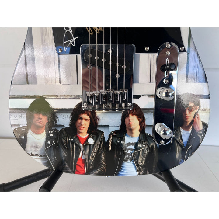 The Ramones Dee-Dee, Joey, Marky Johnny Tommy Richie Ramone "One of a Kind" telecaster full size electric guitar signed with proof.