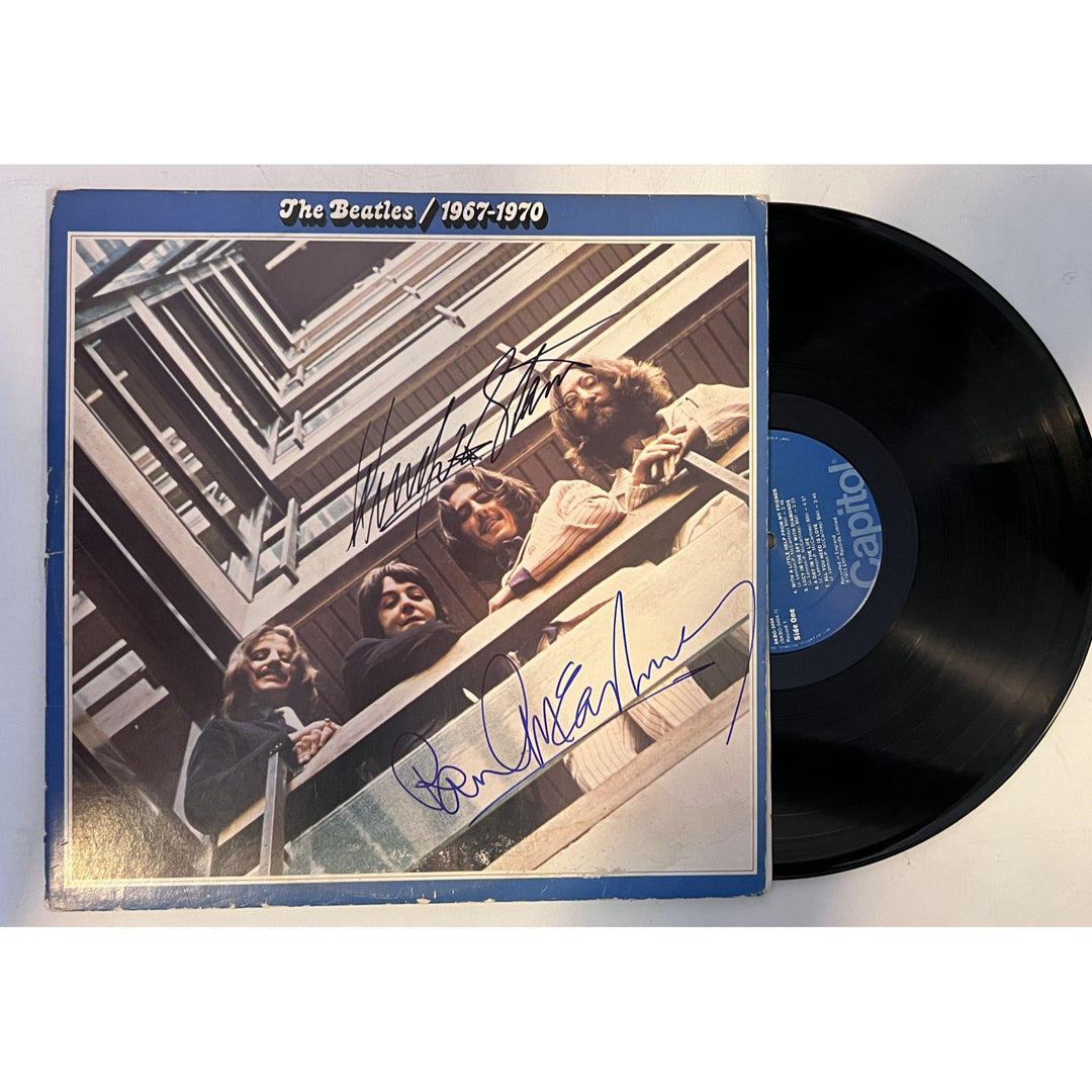 The Beatles 1967-1970 lp Paul McCartney Ringo Star signed with proof.