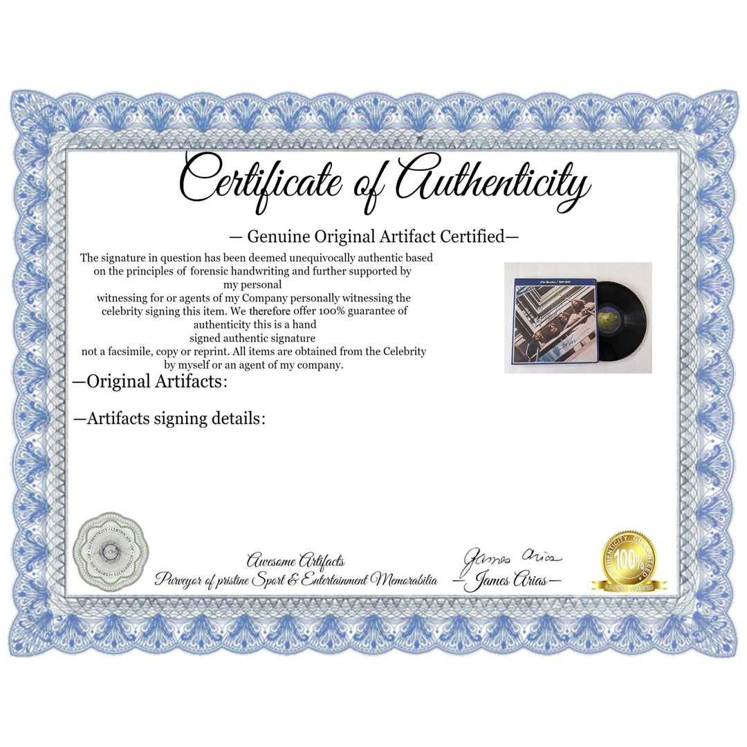 The Beatles 1967-1970 lp Paul McCartney Ringo Star signed with proof.