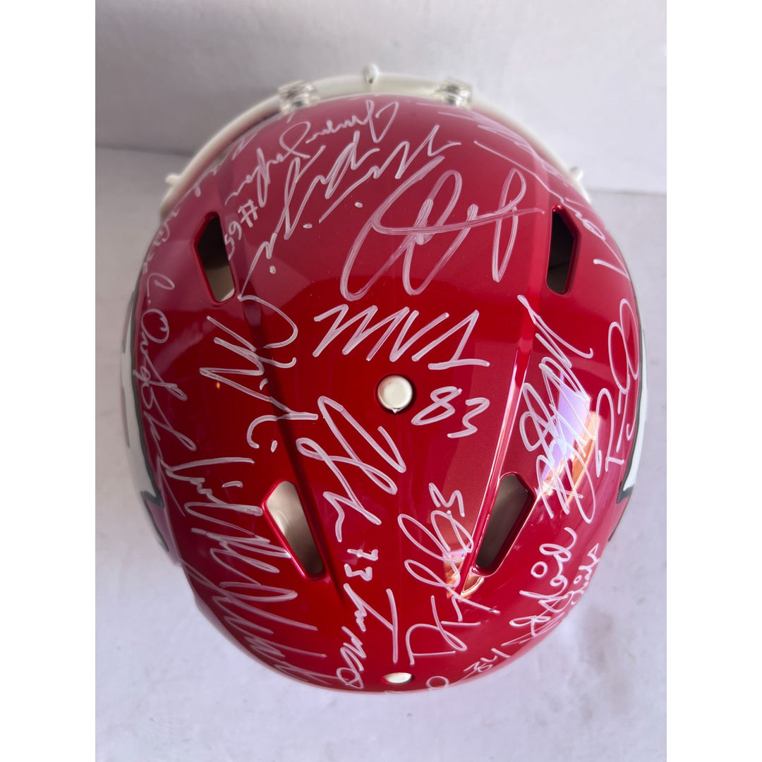 Kansas City Chiefs Patrick Mahomes Travis Kelce Chris Jones Andy Reid 2023-24 authentic helmet team signed with proof