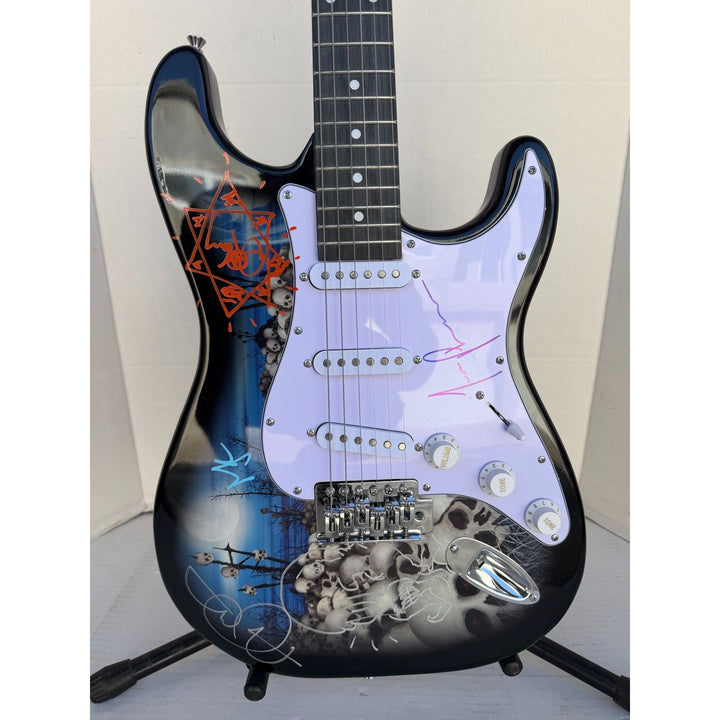 Tool Danny Carey Maynard James Keenan Justin Chancellor, Adam Jones Skulls stratocaster electric guitar signed with proof.