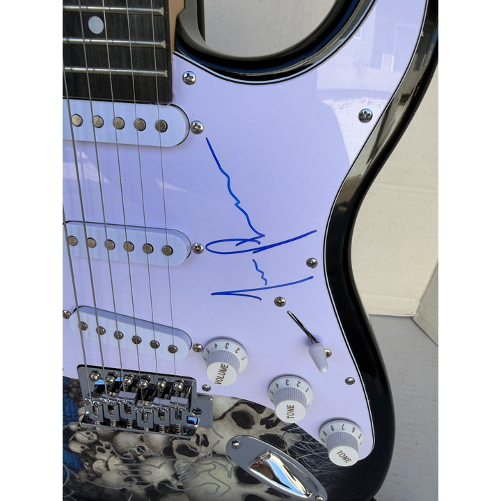 Tool Danny Carey Maynard James Keenan Justin Chancellor, Adam Jones Skulls stratocaster electric guitar signed with proof.