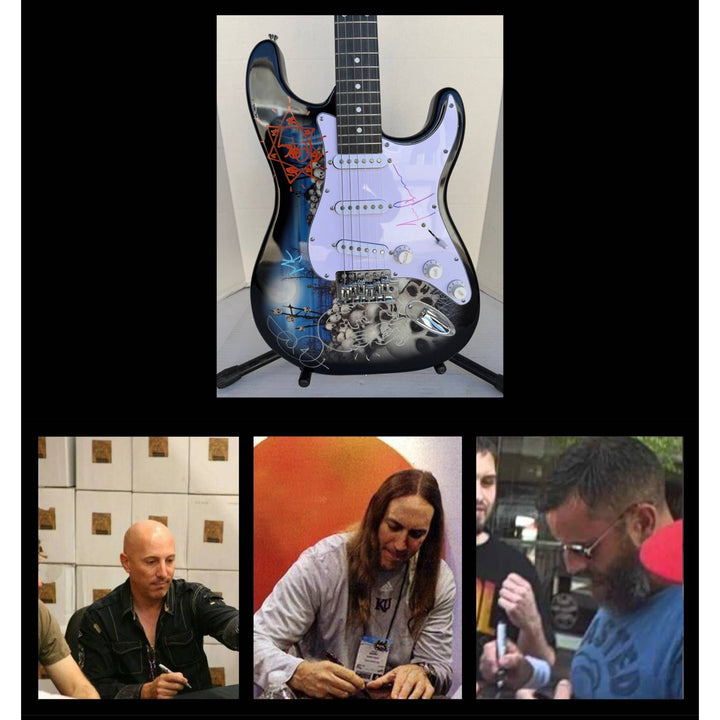 Tool Danny Carey Maynard James Keenan Justin Chancellor, Adam Jones Skulls stratocaster electric guitar signed with proof.