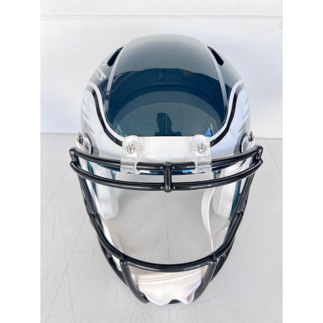 Philadelphia Eagles Saquon Barkley Speed Riddell Replica game model helmet  signed with proof