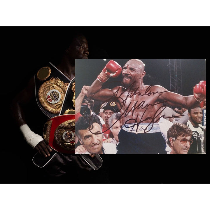 Boxing, Champion, Marvin Hagler, 5x7 photos, signed with proof