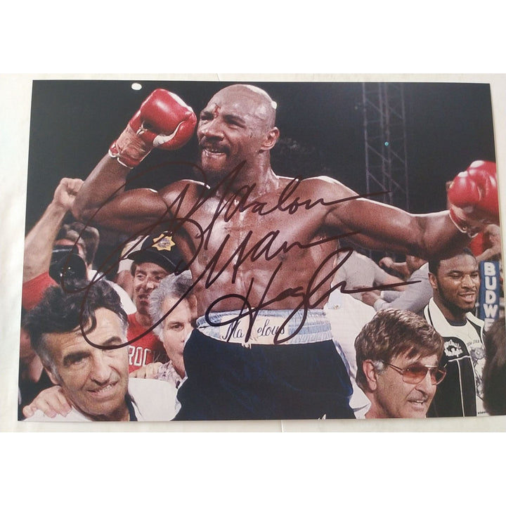 Boxing, Champion, Marvin Hagler, 5x7 photos, signed with proof