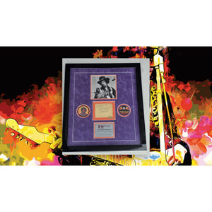 Jimi Hendrix original book page signed and framed with proof