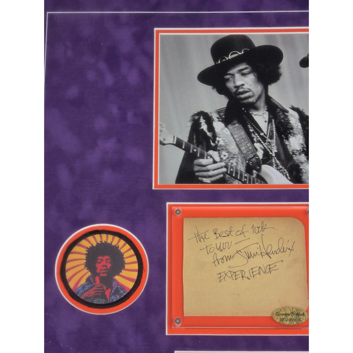 Jimi Hendrix original book page signed and framed with proof.