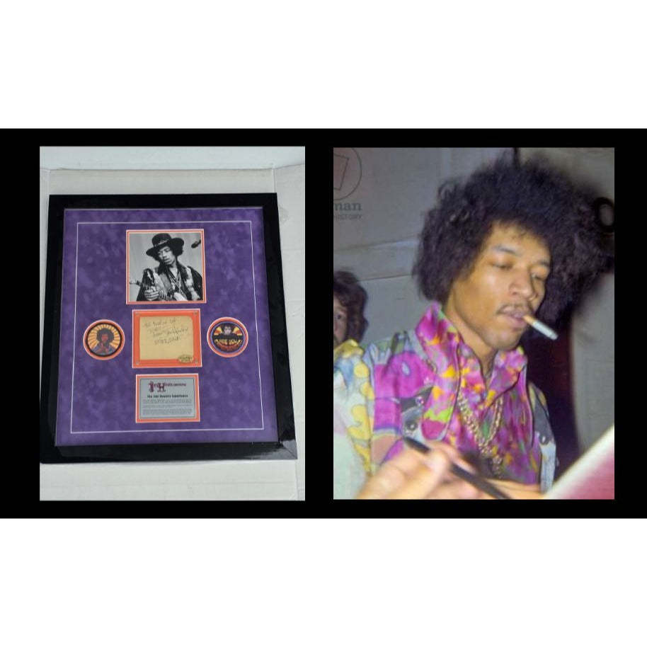 Jimi Hendrix original book page signed and framed with proof.