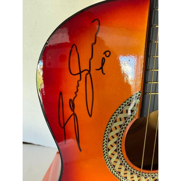 Ed Sheeran, Adele, Harry Styles, Sam Smith, Justin Bieber, Ellie Goulding & Bruno Mars vintage acoustic guitar signed with proof
