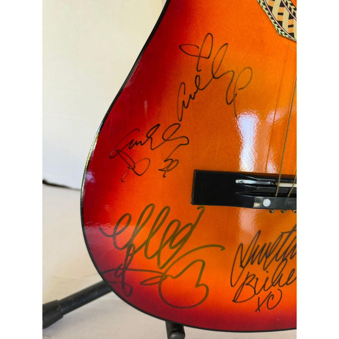 Ed Sheeran, Adele, Harry Styles, Sam Smith, Justin Bieber, Ellie Goulding & Bruno Mars vintage acoustic guitar signed with proof