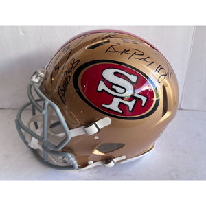 Kyle Shanahan Brock Purdy Deebo Samuel Christian McCaffrey George kittle authentic helmet signed with proof