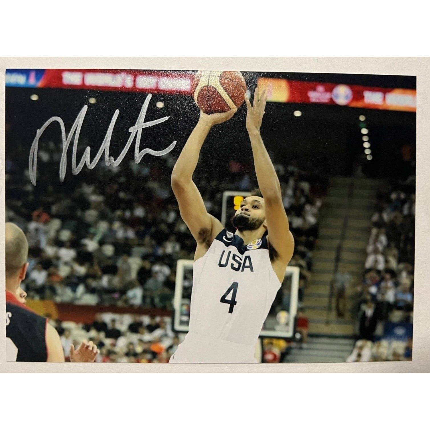 Derrick White Men’s Basketball USA 5x7 photo signed