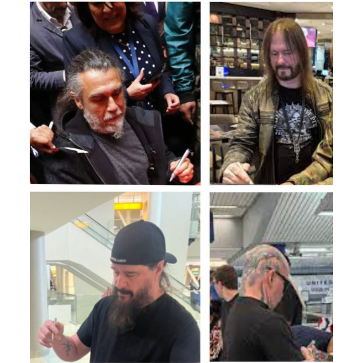 Slayer Kerry King, Tom Araya, Paul Bostaph, Gary Holt, authentic Fender Stratocaster electric guitar signed with proof