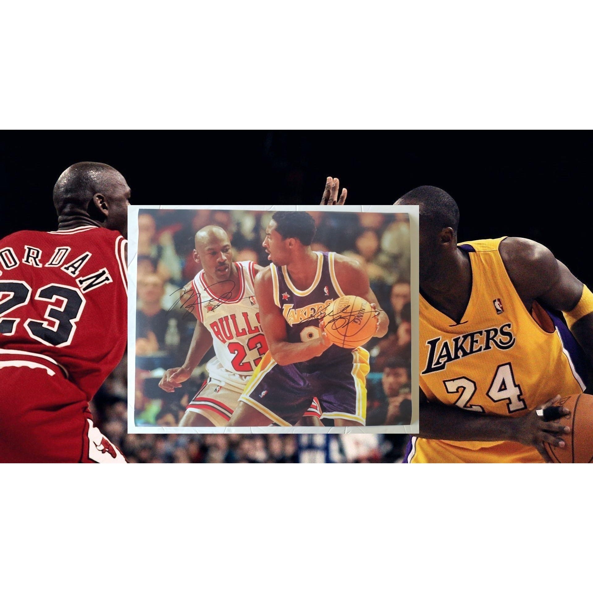 Michael Jordan and Kobe Bryant 16x20 photograph signed with proof -