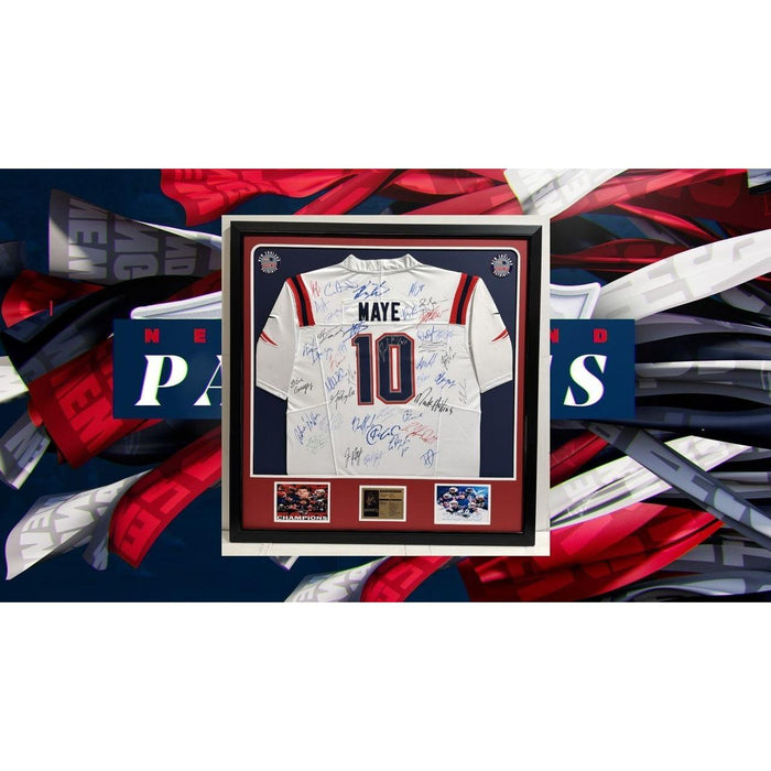 Drake Maye New England Patriots game model Nike size xl jersey 2025 team signed (40 plus sigs) with proof and a museum quality frame