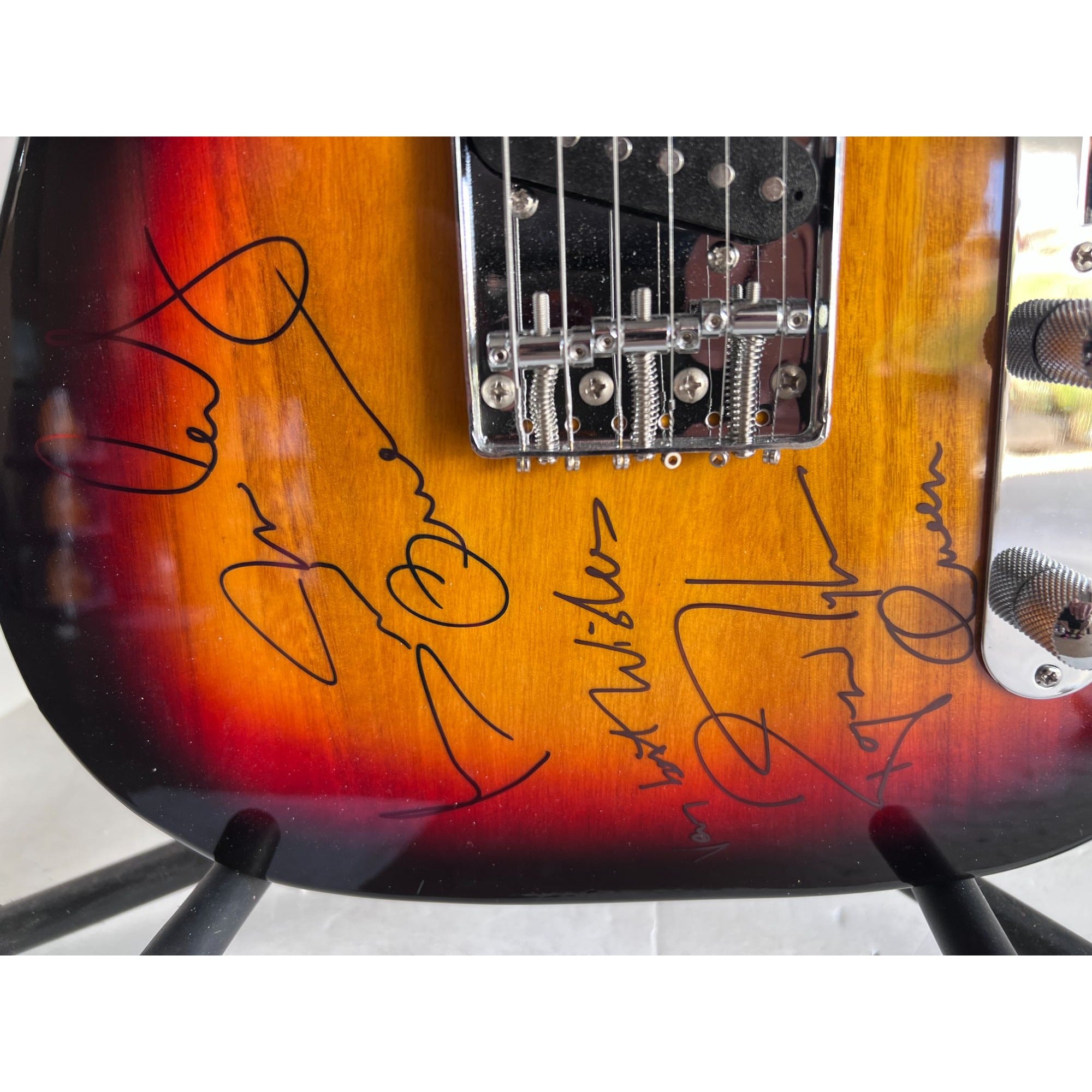 Freddie Mercury, Brian May, Roger Taylor, John Deacon Queen one-of-a kind full size electric guitar signed with proof