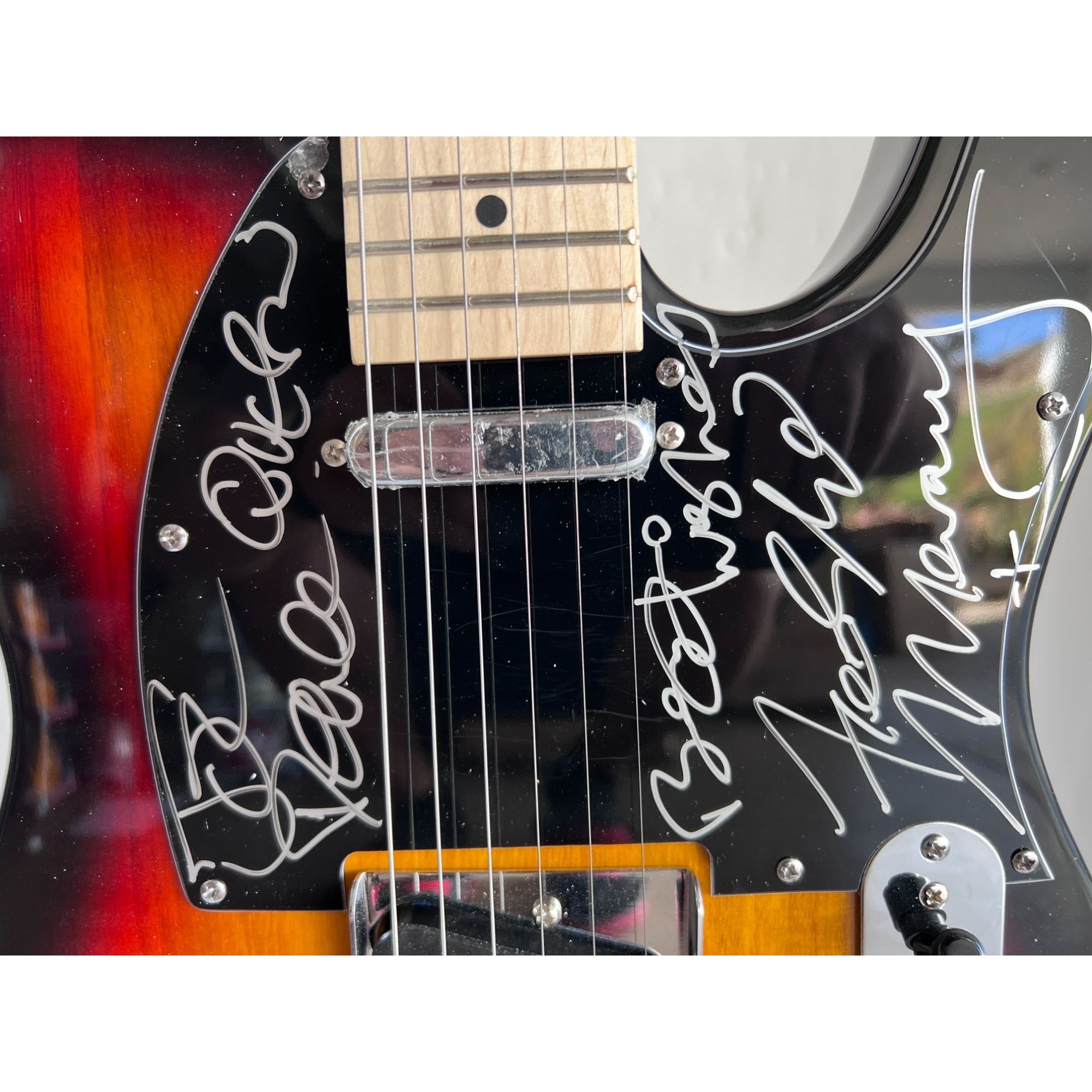 Freddie Mercury, Brian May, Roger Taylor, John Deacon Queen one-of-a kind full size electric guitar signed with proof