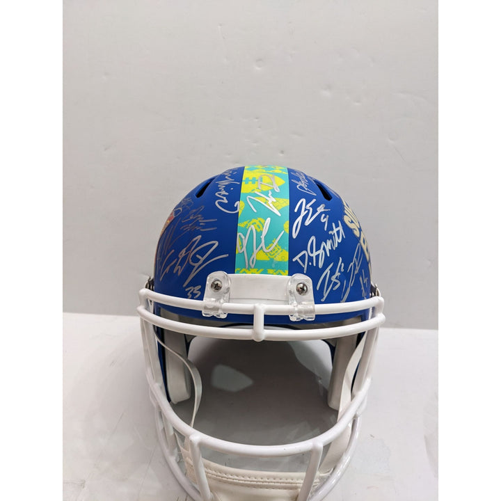 Philadelphia Eagles 2024-25 Super Bowl champs team signed Riddell speed full size helmet signed with proof