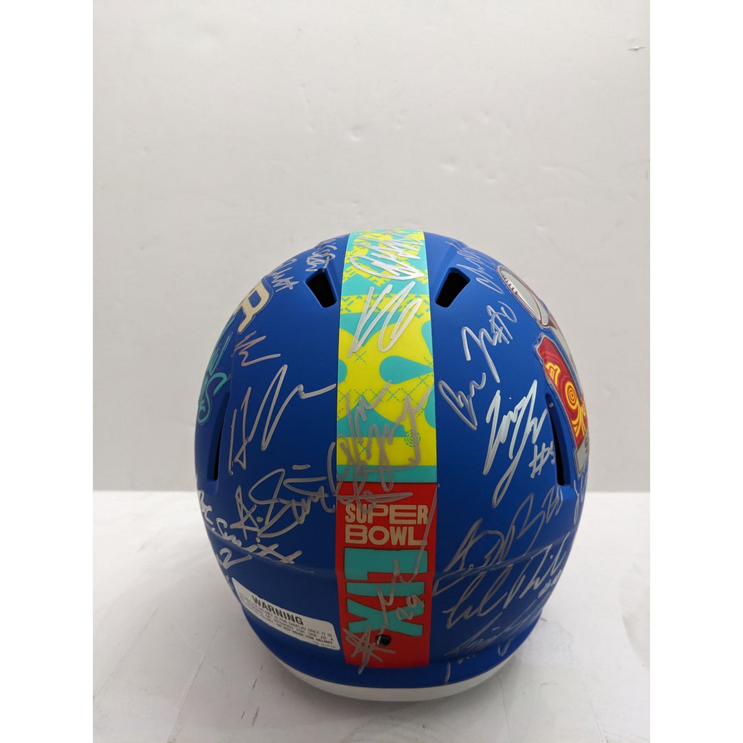 Philadelphia Eagles 2024-25 Super Bowl champs team signed Riddell speed full size helmet signed with proof