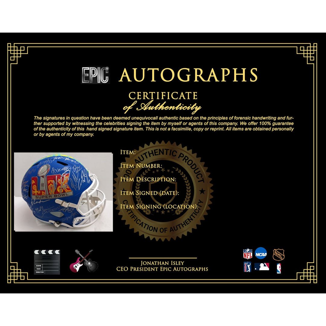 Philadelphia Eagles 2024-25 Super Bowl champs team signed Riddell speed full size helmet signed with proof