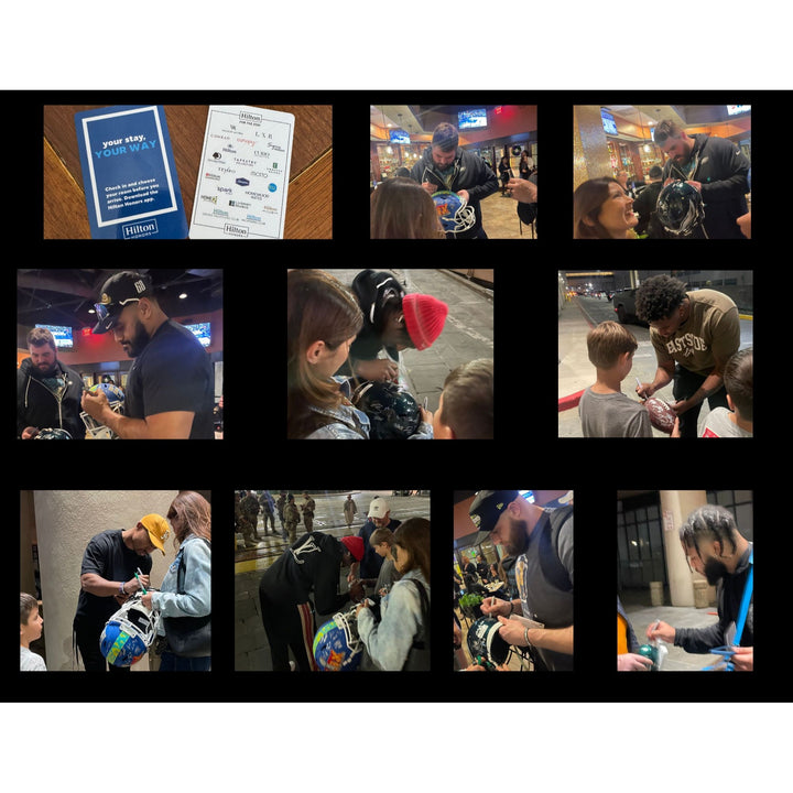 Philadelphia Eagles 2024-25 Super Bowl champs team signed Riddell speed full size helmet signed with proof