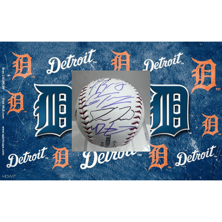 Detroit Tigers Tarik Skubal Javier Baez Riley Greene Spencer Torkelson Gleyber Torres Rawlings MLB baseball signed with proof.