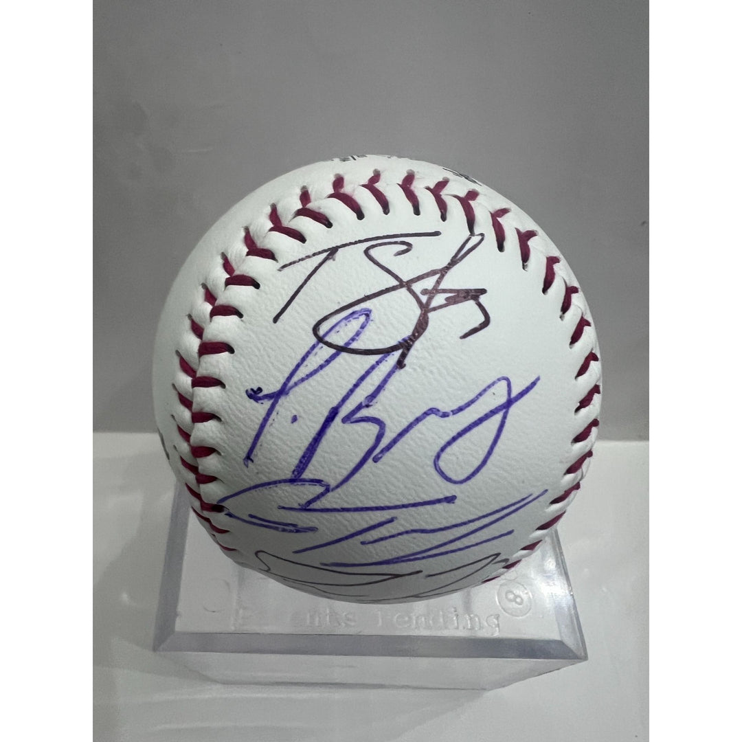 Detroit Tigers Tarik Skubal Javier Baez Riley Greene Spencer Torkelson Gleyber Torres Rawlings MLB baseball signed with proof.