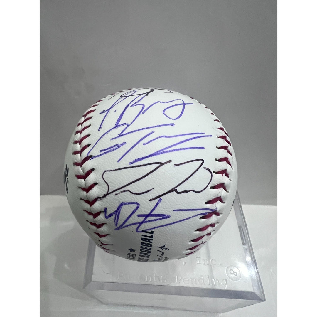 Detroit Tigers Tarik Skubal Javier Baez Riley Greene Spencer Torkelson Gleyber Torres Rawlings MLB baseball signed with proof.
