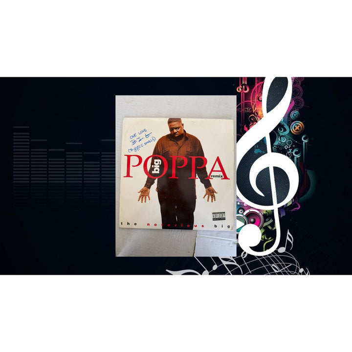Christopher Wallace Notorious B.I.G. 'Big Poppa' original LP signed with proof.